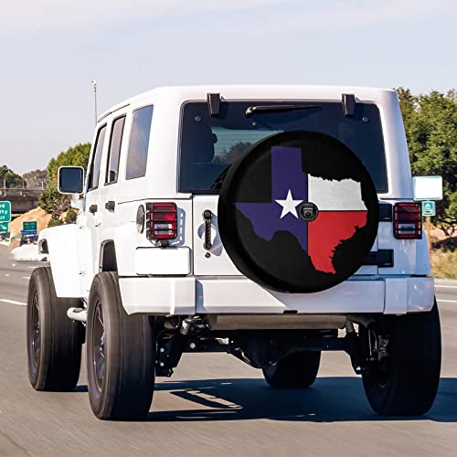 Image of Texas Flag Spare Tire Cover with Backup Camera Hole Wheel Tire Cover Fit Trailer, RV, SUV and Many Vehicle 17inch