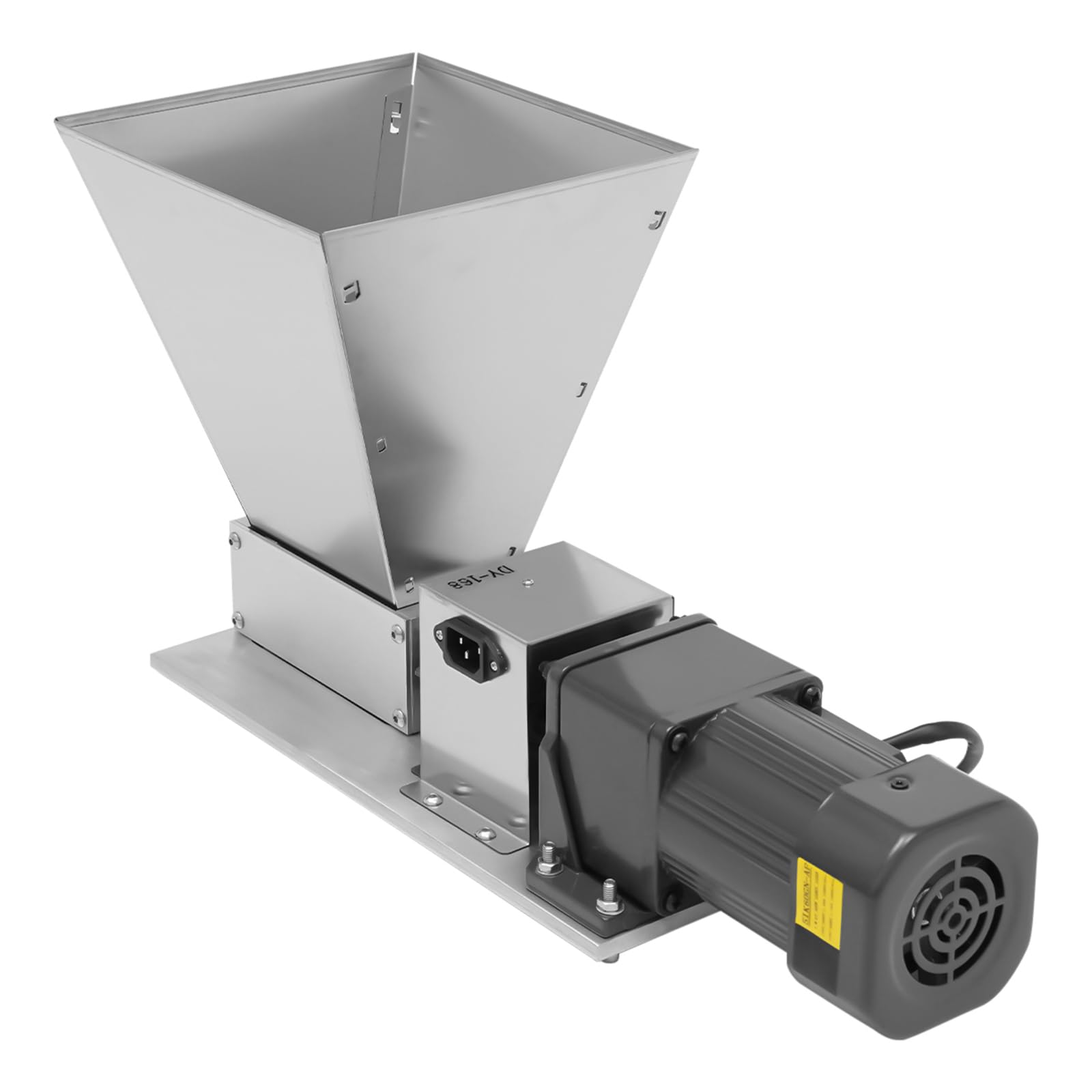 Stainless Steel Electric Grain Grinder, Commercial Grain Mill G-rinder with 4.23qt Hopper, Electric Grain Mill Grinder, Adjustable Rollers (0-0.1in), 20kg(44lbs)/h, Waterproof Power Interface, Silver