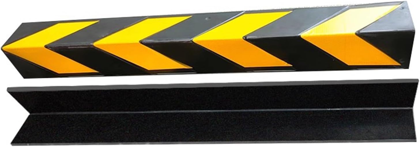 WDSOPK garage wall protector,wall corner protector, Reflective Corner Protector with Yellow Stripes, L-Shaped Rubber Corner Guard,1 Cm Thick,Yellow,5pcs,100cm (Yellow 15pcs)