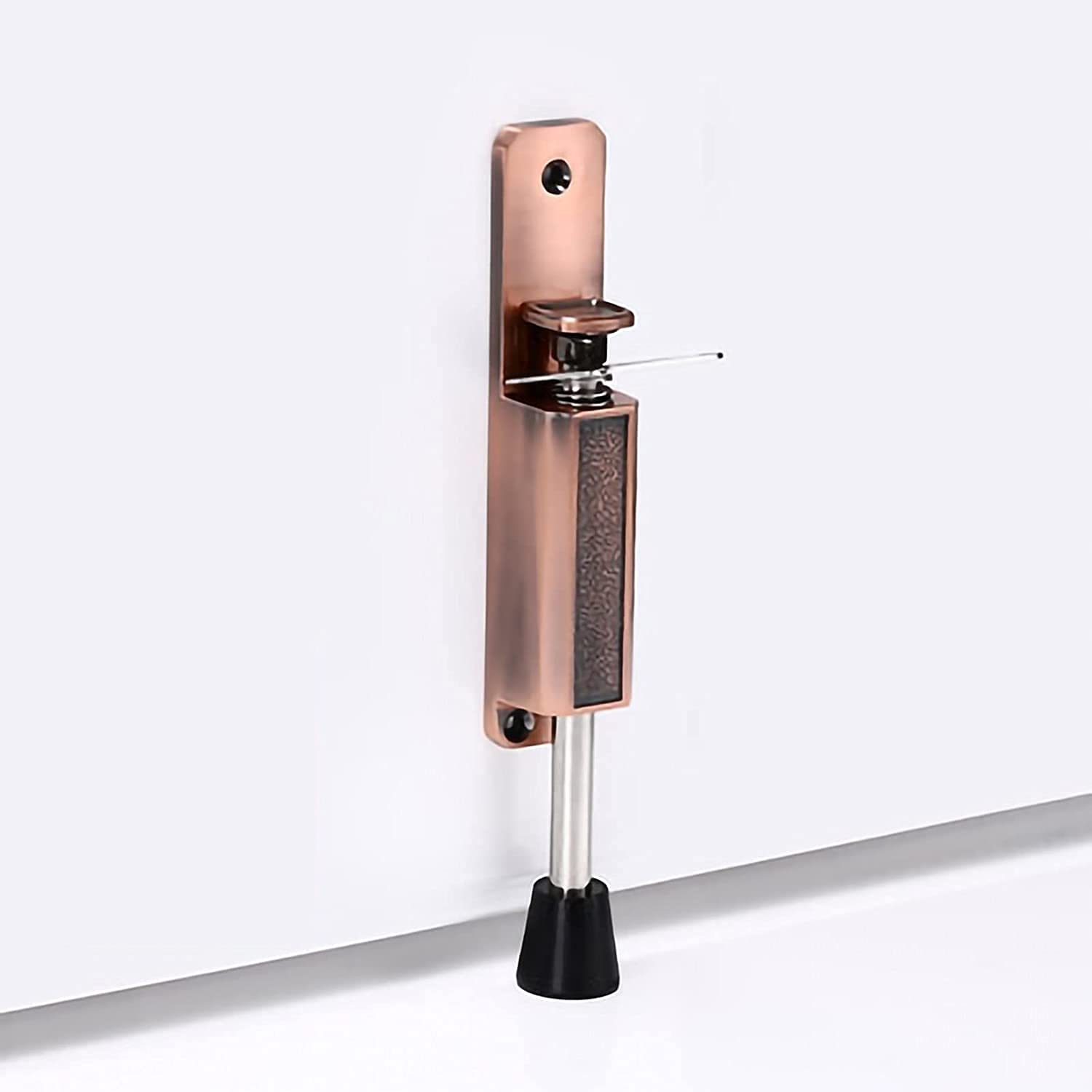 Sbziojhdr Red Bronze Door Stop， Adjustable Door Locks Holder Stop/Release By Foot Anti-Rust And Durability Anti-Door Collision(Red Bronze)