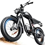 Nexaglide Electric Bike for Adults, 1500W E-Bike for Adults,20' Fat Tire Adult Electric Bicycle with 48V 18.9AH Battery, 3 Modes Electric Dirt Bike,7 Speed E-Bikes, Black