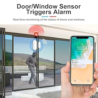 WiFi Door Window Sensor: Smart Contact Sensor with App Alerts, Door Open Detector Compatible with Alexa Google Assistant, Entry Detector Sensor for Home Security and Home Automation (2-Pack)