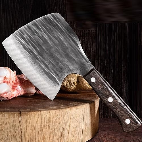 MZQMK Chopper Knochenhackmesser 6 Zoll hoher Kohlenstoffstahl Heavy Duty Fleisch Fleischermesser Kochmesser für Küche oder Restaurant Schweinetötungsmesser Knochenhackmesser