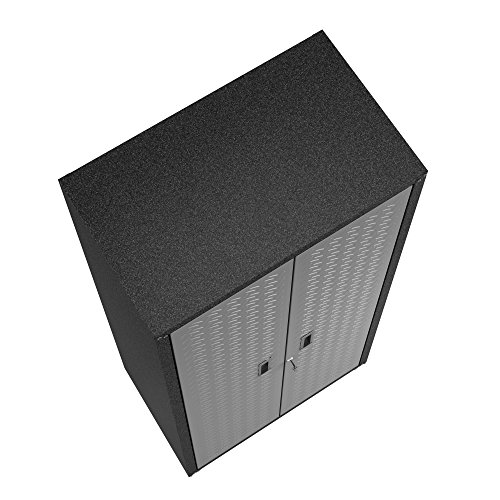 Image of Manhattan Comfort Fortress Collection Modern Designed Durable Tall Storage Standing Garage Cabinet Great For Tools and Supplies, Stainless Steel