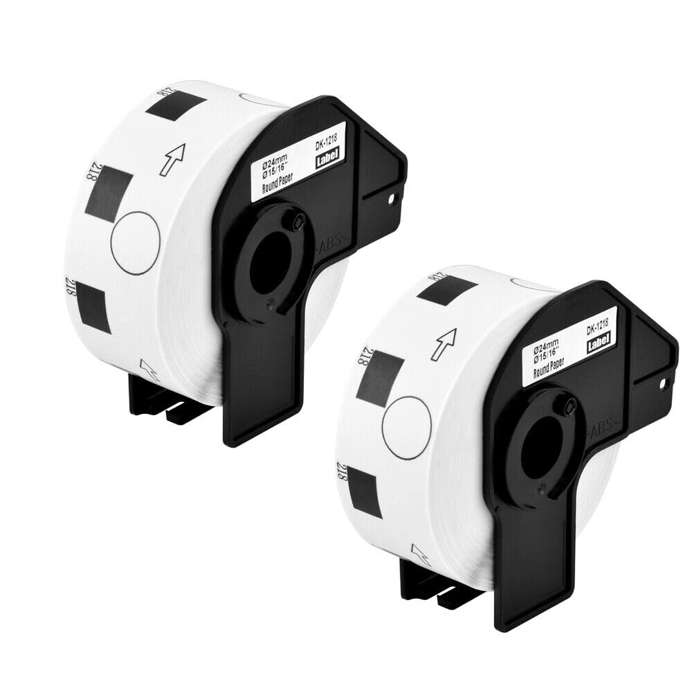 2 Pack Compatible with Brother DK-1218 1" Large Round Paper Label 1000 Labels per roll with Frame Compatible with Brother QL Label Printers QL-1050 QL