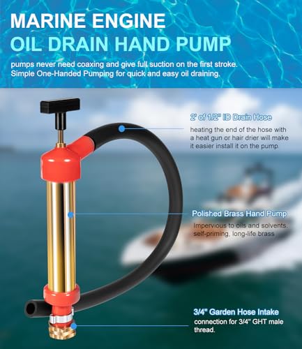 image for Yoursme 34060-0130 Marine Engine Oil Drain Hand Pump Boat Oil Change P