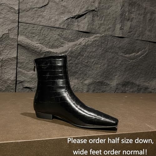 Beauty Cry Women's Booties Low Heel Square Toe Ankle Boots2