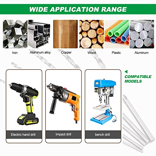Long Drill Bits Wood, 5 Pcs Extra Long HSS Metal Twist Drill Bits Set 150mm High Speed Spiral Steel Bit for Wood Metal and Plastic (2-5mm) 6 Long Drill Bits Wood, 5 Pcs Extra Long HSS Metal Twist Drill Bits Set 150mm High Speed Spiral Steel Bit for Wood Metal and Plastic (2-5mm) - Image 6