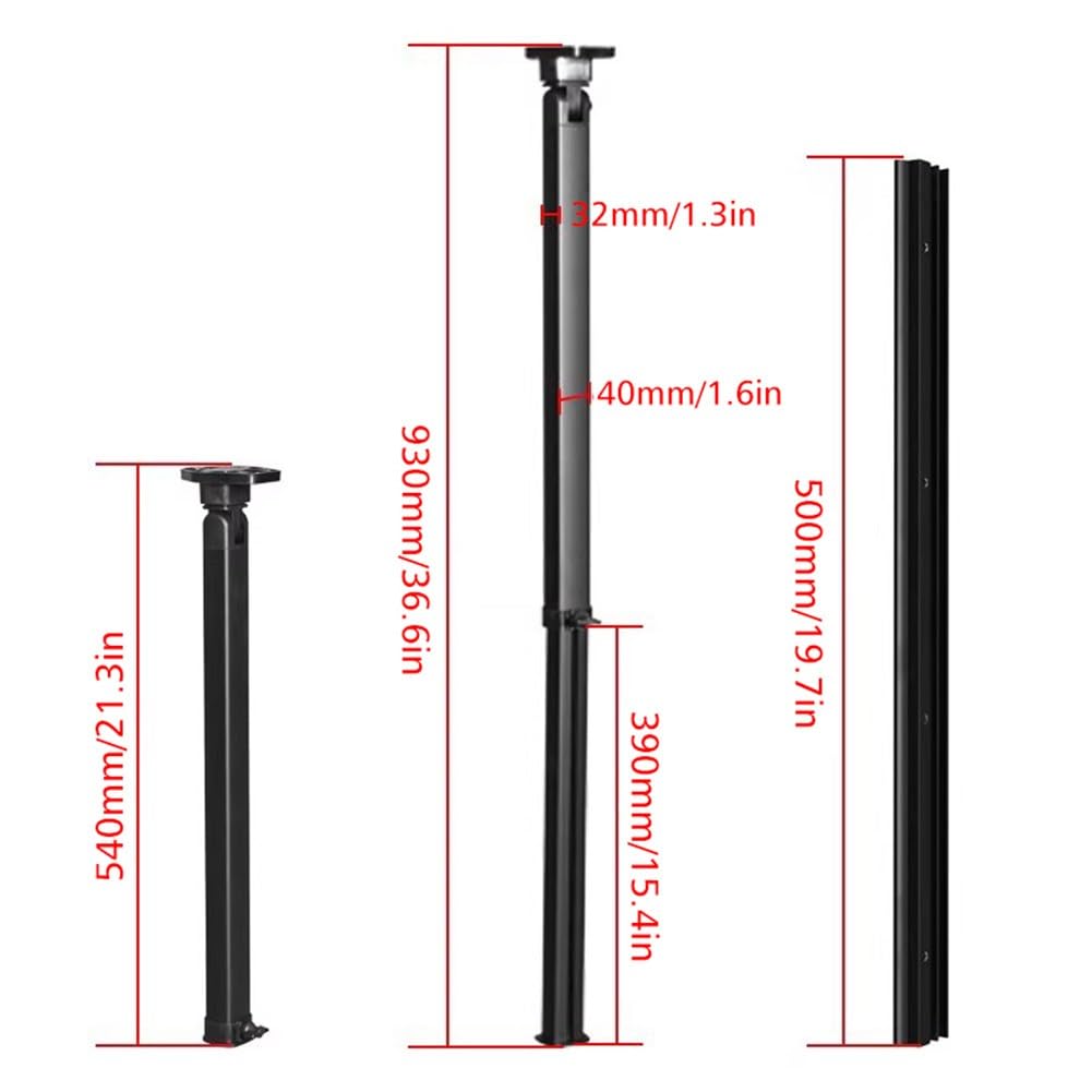 Patas telescópicas plegables de aleación de aluminio, altura ajustable de 21 a 36 pulgadas para soporte de mesa RV con rieles deslizantes para cámper, yate, remolque