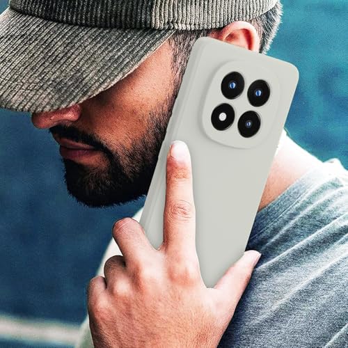 Image of DIZORO Compatible with Mi Redmi Note 15 Pro 5G Back Cover with Upgraded Square Edges for Camera Protection Shockproof Flexible Matte Liquid Silicone Mobile Phone Case - Stone