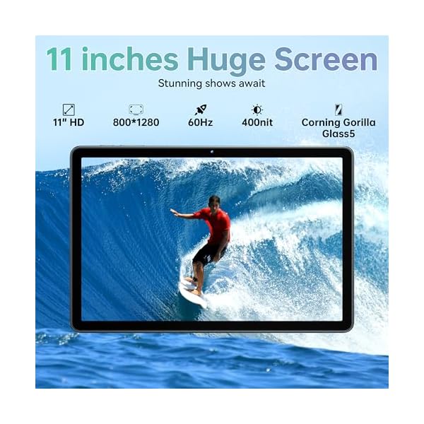 OUKITEL OT11 Tablet Android 14-2024 Neueste Tablet 11 Zoll, 16(4+12) GB RAM +128GB ROM(1TB TF) Gaming Tablet mit Stift, 8000mAh tablet, 13MP 4G Tablet PC/5G WiFi/GMS/Octa-Core/Widevine L1/GPS, Grau – Bild 6