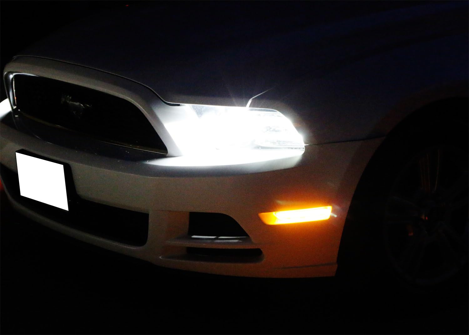 iJDMTOY Smoked Lens Amber Full Led Front Side Marker Light Kit For 2010-14 Ford Mustang, Powered By 27-Smd Led, Replace Oem Sidemarker Lamps