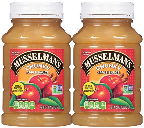 Musselman's CHUNKY Apple Sauce (Pack of 2) 24 oz Jars-SET OF 4