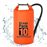 Unipampa Bolsa Estanca Impermeable, Bolsa Impermeable 10 L/20 L, Mochila Estanca, Bolsa Seca Impermeable, Dry Bag, con Correa De Hombro, para Playa, Surf, Kayak, Senderismo, Camping, Esquí, Pesca