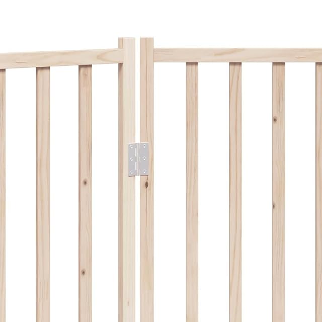 Foto 5 de 8 de vidaXL Puerta para Perros Plegable 2 Paneles Madera de Abeto 160 cm, Puerta para Mascotas