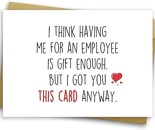 Ziwenhu Boss Day Gifts for Men, Happy Boss's Day Card for Him, Funny Boss Lady Gifts for Women, Cute Birthday Card from employee