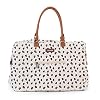 Childhome The Original Mommy Baby Travel Bag, Large Baby Diaper Bag, Hospital Bag, Tote Bag, Pregnancy Must Haves (Canvas Leopard)