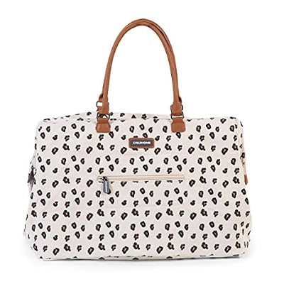 Childhome The Original Mommy Baby Travel Bag, Large Baby Diaper Bag, Hospital Bag, Tote Bag, Pregnancy Must Haves (Canvas Leopard)