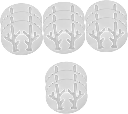 Miniatura 1 de SEWACC 12 Pcs Antler Mold Stencils for Crafts De para Gelatinas Silicone Mold Molde De para Resina Jewel Headband Elk Antler White Christmas Around