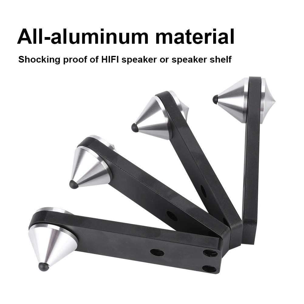 4 punte per altoparlanti a nastro PCS con staffa, subwoofer CD amplificatore amplificatore giradischi piedi del piedistallo piedini per cuscinetti a cono, punta antiscivolo per