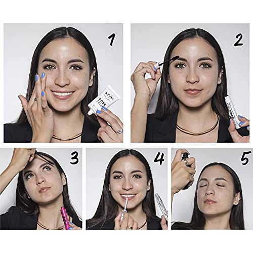 NYX Professional Makeup Veganistische formule met Pore Filler Primer, Control Freak wenkbrauwgel, On the Rise mascara, Filler Instinct navulbare lipgloss en make-up-instellingsspray, 5-delig - Image 7