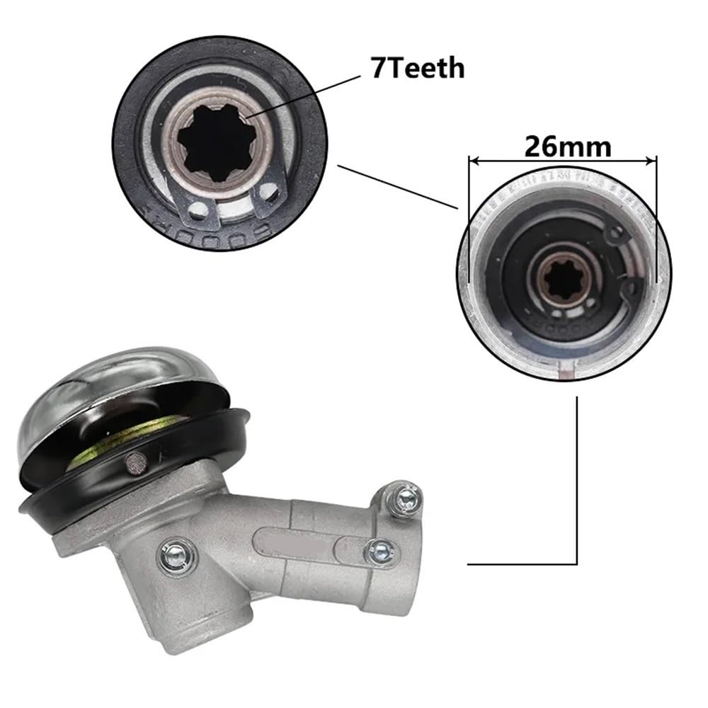 Adatto for adattatore for testina decespugliatore da 26/28 mm, scatola ingranaggi quadrata da 7/9 denti, spazzola for testina ingranaggi, utensili di ricambio(26mm 9teeth)