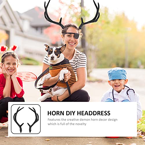 Veemoon Antlers Headband 1 Pair Halloween Deer Horns Imitation Deer Horns Antlers Costume Headwear Carnival Party Halloween DIY Hair Hoop Materials s Headband - Image 3