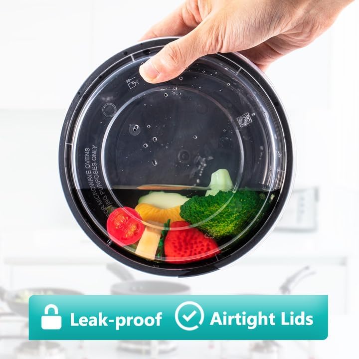 50 Pack Meal Prep Container, 24 oz Round Meal Prep Food Container,Food Storage Containers with Lids,Reusable Plastic Meal Prep Bowls for Food Stackable Microwave and Freezer Safe - Image 5