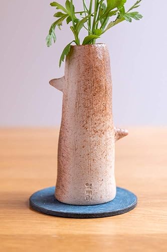 Miniatura 5 de Florero de cerámica artesanal japonesa decoración del hogar Shigaraki Ware (búho blanco)