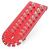 KKUYT 18-in-1 Nut and Bolt Thread Checker, Aluminum Alloy & Stainless Steel, Metric & Standard Sizes, Wall-Mountable