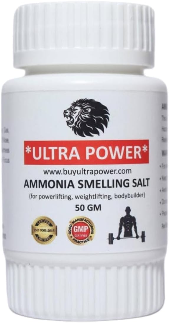 ULTRA POWER , Ammonia Smelling Salt, Smelling Salt, Ammonia Smelling Salt Inhalants, For Powerlifting, Weightlifting, Bodybuilder, Sportsman Powder- 50 Grams