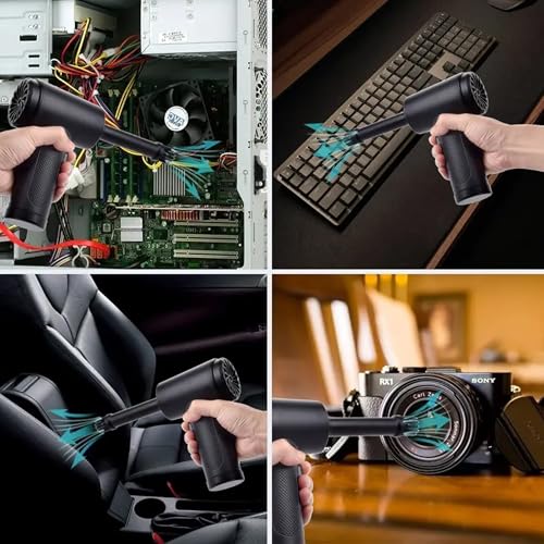 Image of Cordless Mini Vacuum Cleaner and Air Blower 2 in 1 Car Vacuum Cleaner High-Power Handheld Wireless Rechargeable Mini Car Vacuum for Vehicle, Home and Offic Computer dust, Sofa Floor Cleaner
