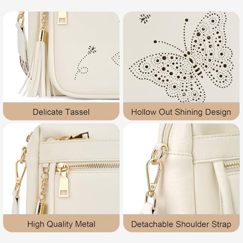 Image of KITEVIUN Crossbody Bags for Women Trendy Leather Crossbody Purse Shoulder Handbags Butterfly Design