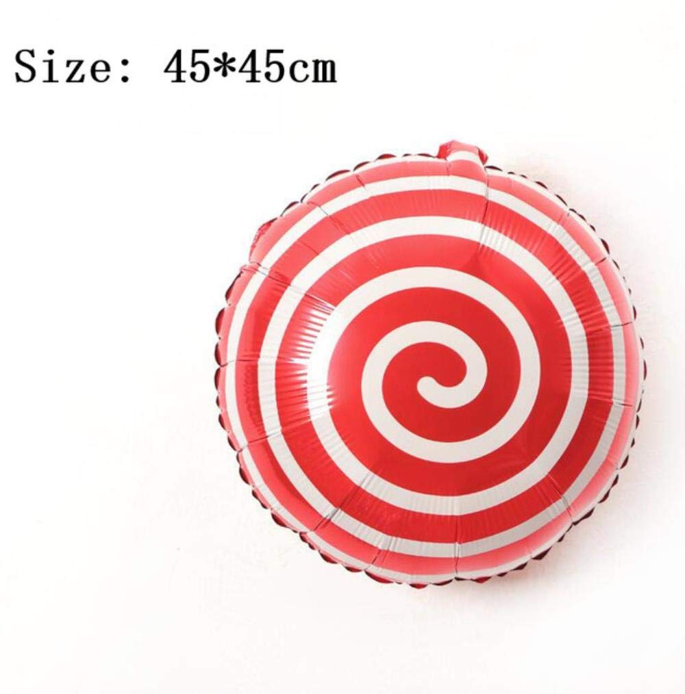 SELLA Donuts Lollipop Pizza Matcha Ice Cream Happy Birthday Party Wedding Balloons Decoration Candy Doughnut Foil Helium Baloon,1pc Red