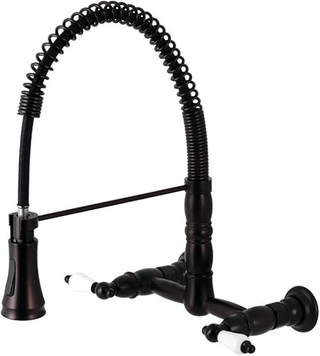 Kingston Brass GS1245PL Heritage - Grifo de cocina con rociador extraíble, bronce aceitado, 13.88 x 13.13 x 16 pulgadas