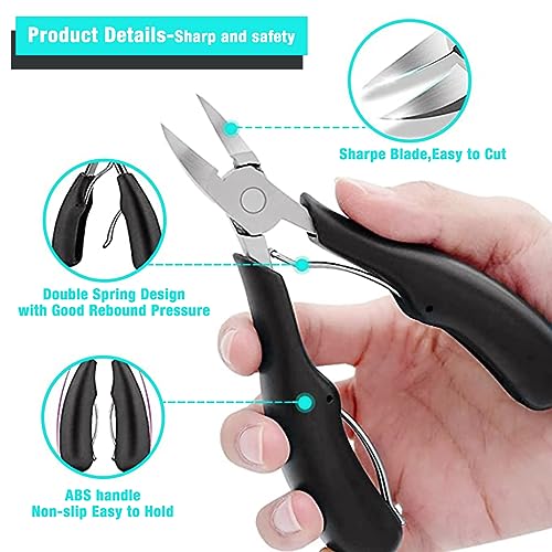 Image of MAYCREATE Toe Nail Clipper for Ingrown or Thick Toenails, Heavy Duty Toenail Trimmer Nail Clipper Pedicure Tool with Long Handle and Soft Grip for Seniors