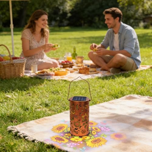 Linterna solar girasol impermeable para iluminar jardines oscuros sin cables 3
