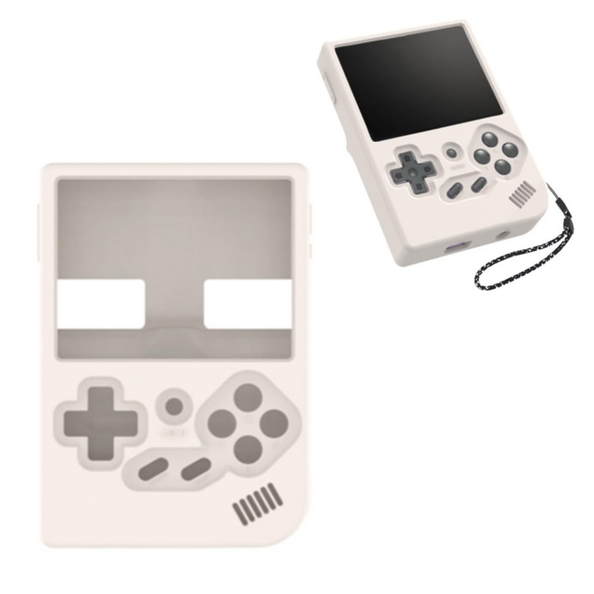 Custodia In Silicone Protettiva Per Console ANBERNIC RG35XX – Bianco Con Cordino - 4