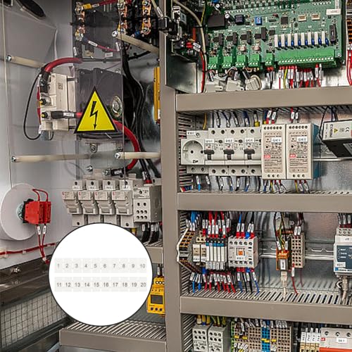 11-20 Markierstreifen für Anschlussklemmenblock 20 Stück, Nylon Klemmenmarkierung, Fortlaufende Zahlen 1-10 Klemmenmarkierung, Geeignet für die Kennzeichnung von Verkabelungsgeräten SHENGYIG