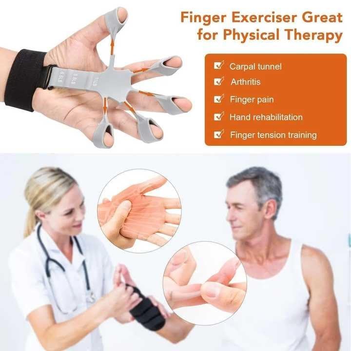 XYNO Grip Strength Combo Kit – Adjustable Hand Gripper (5–60 kg) & Finger Exerciser | Forearm, Wrist & Finger Strength Trainer for Gym, Home, Rehab & Therapy – Portable Hand Strengthener Set 4