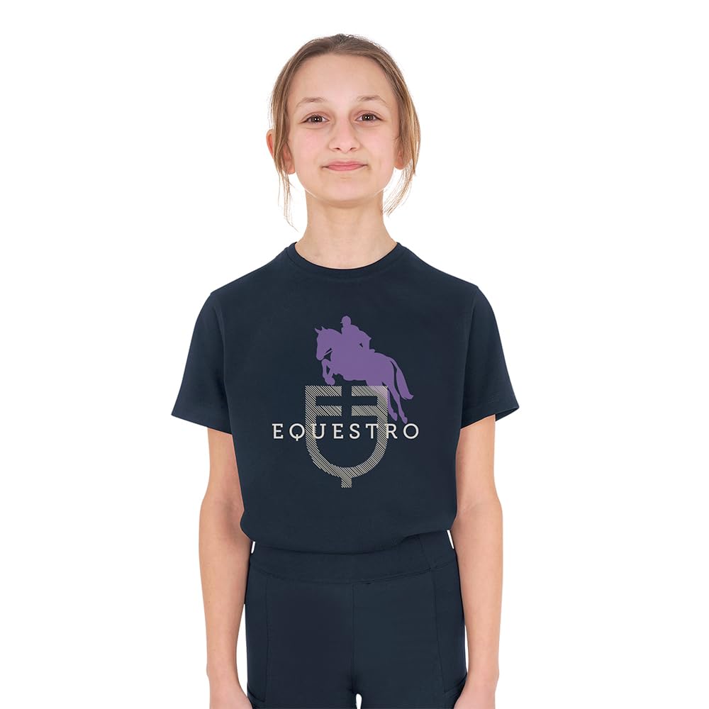 Horse Jump Glossy Logo Cotton Junior Short Sleeve T-Shirt 8 Years