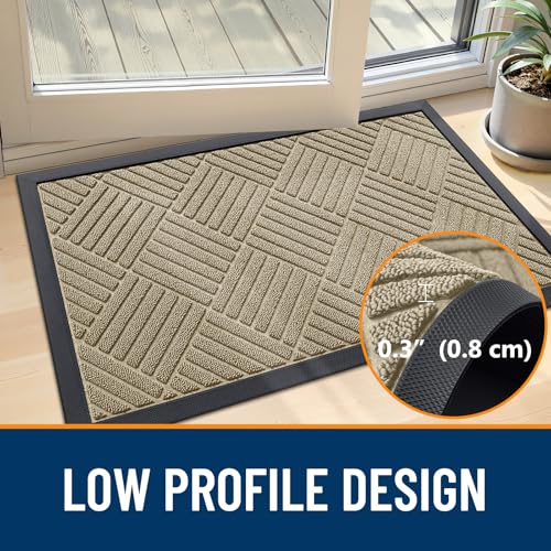 Image of OLANLY Front Door Mat Outside Entrance, Waterproof Heavy-Duty Doormat