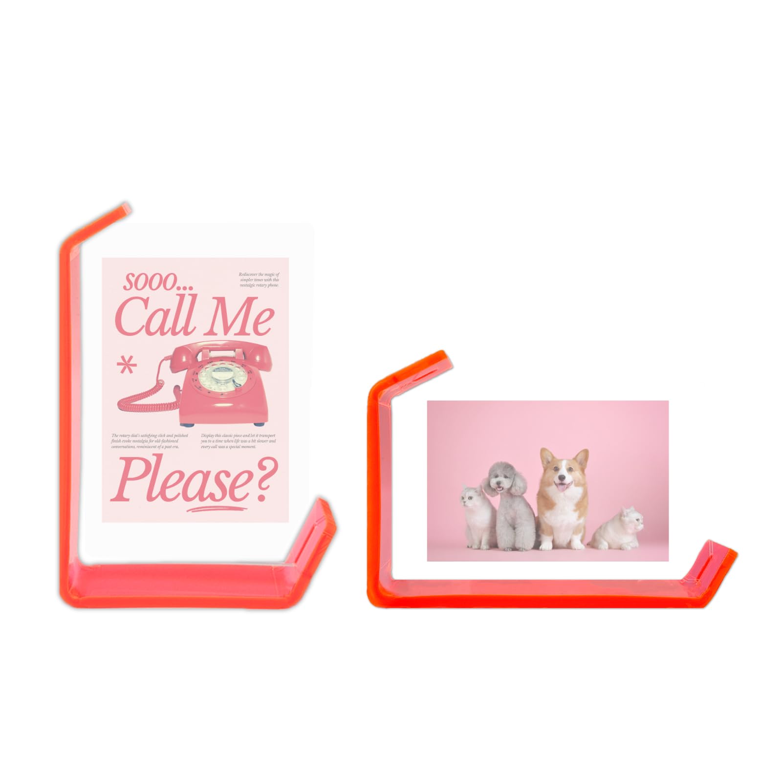 WEJOZEE 4x6 Color Acrylic Picture Frames, Acrylic Neon Floating Picture Frame Decorative Photo Frame (Fluorescent red, 4 X 6)