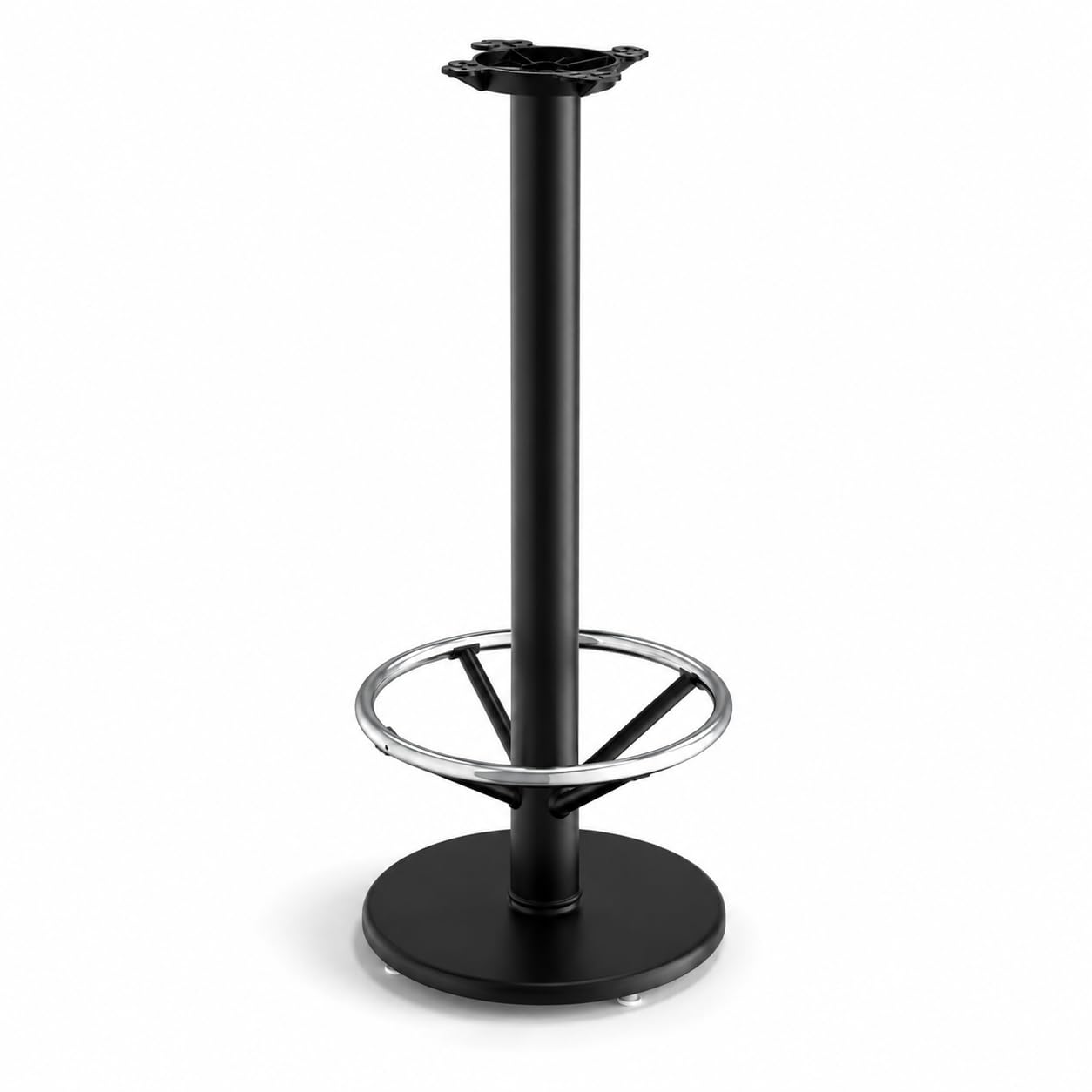 Cast Iron Round Bar Height Table Base by Glownary – Beech, Brown, Model 349c17r3b17