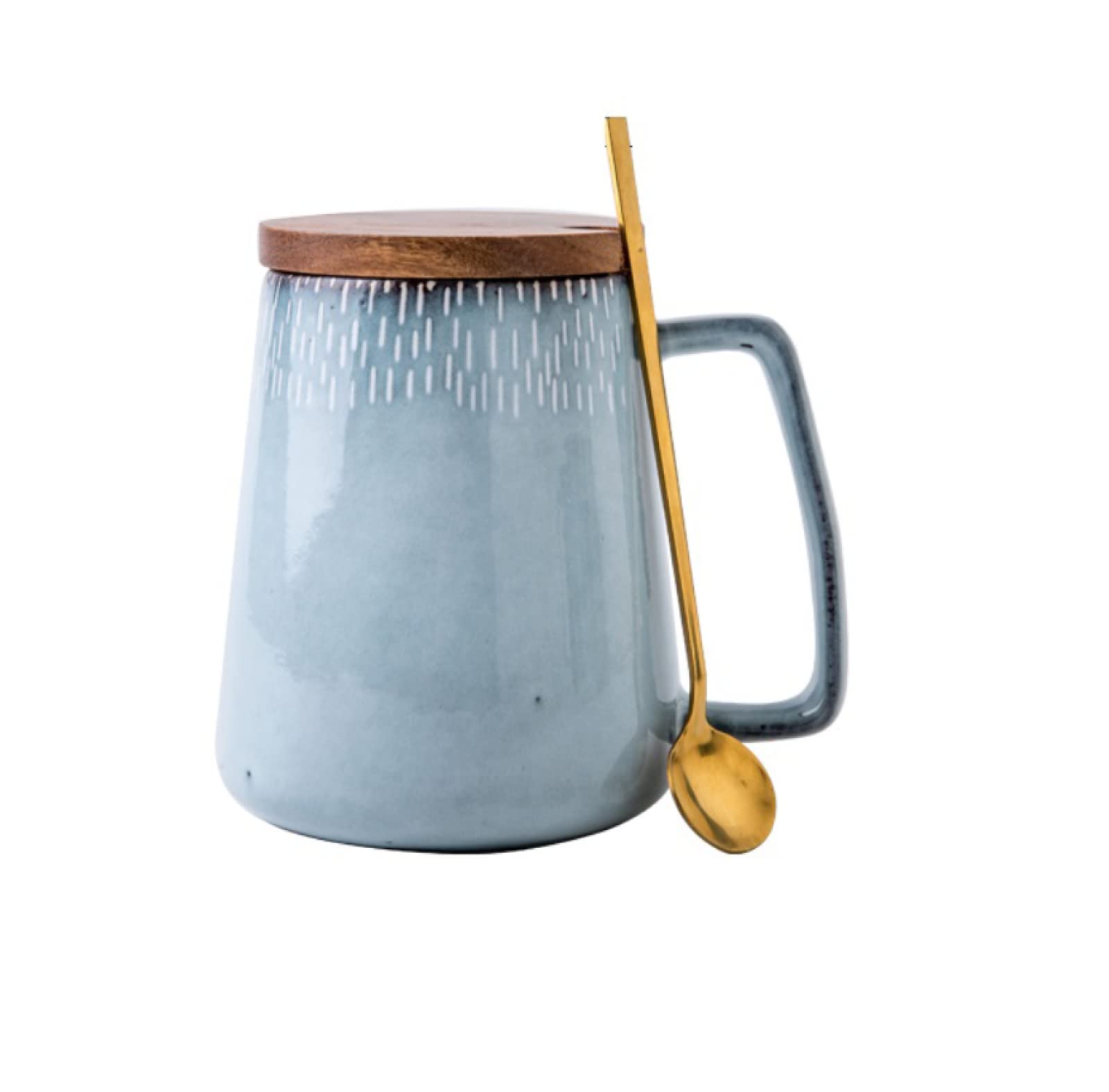 Tazza da caffè in ceramica Cielo stellato blu con coperchio a cucchiaio Tazza da tè Tazza da caffè in ceramica fatta a mano Tazza regalo per ufficio e casa