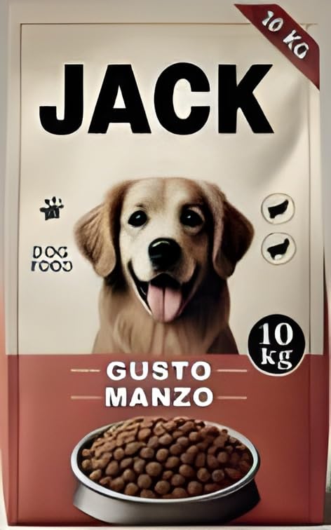 Jack Croquetas para perros con sabor a carne de vaca, 10 kg, alimento completo seco para perros adultos, crujiente y nutritivo, rico en proteínas animales y minerales