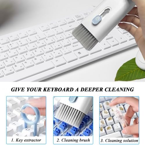 Kit Pulizia 7 In 1 Per Tastiera E Dispositivi - Penna, Spazzole, Spray, Panno - Foto 6