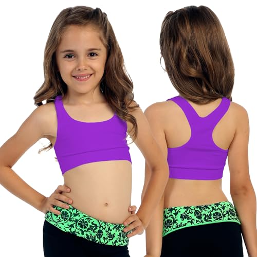 Kurve Girl’s Stretchy Crop Racerback Undershirt Training Sports Bra, Made in USA4