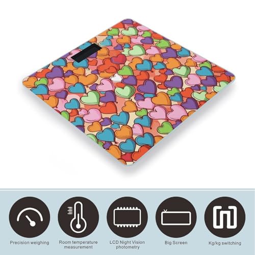 Báscula digital para baño con diseño colorido y pantalla LCD miniatura 3
