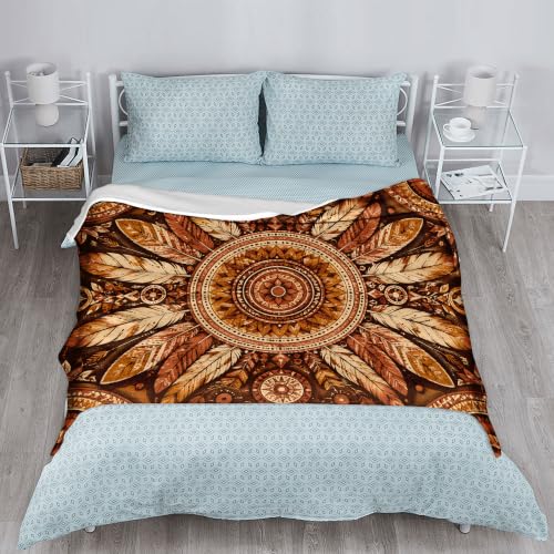 Couverture en molleton douce marron grand plaid mandala canapé
